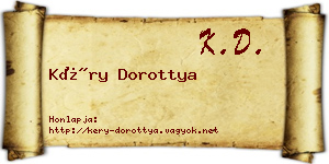 Kéry Dorottya névjegykártya